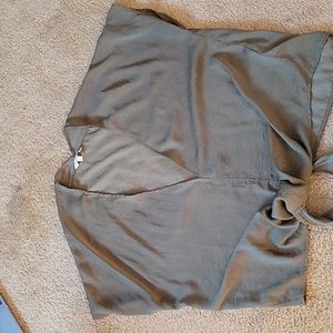 Dark green silky top